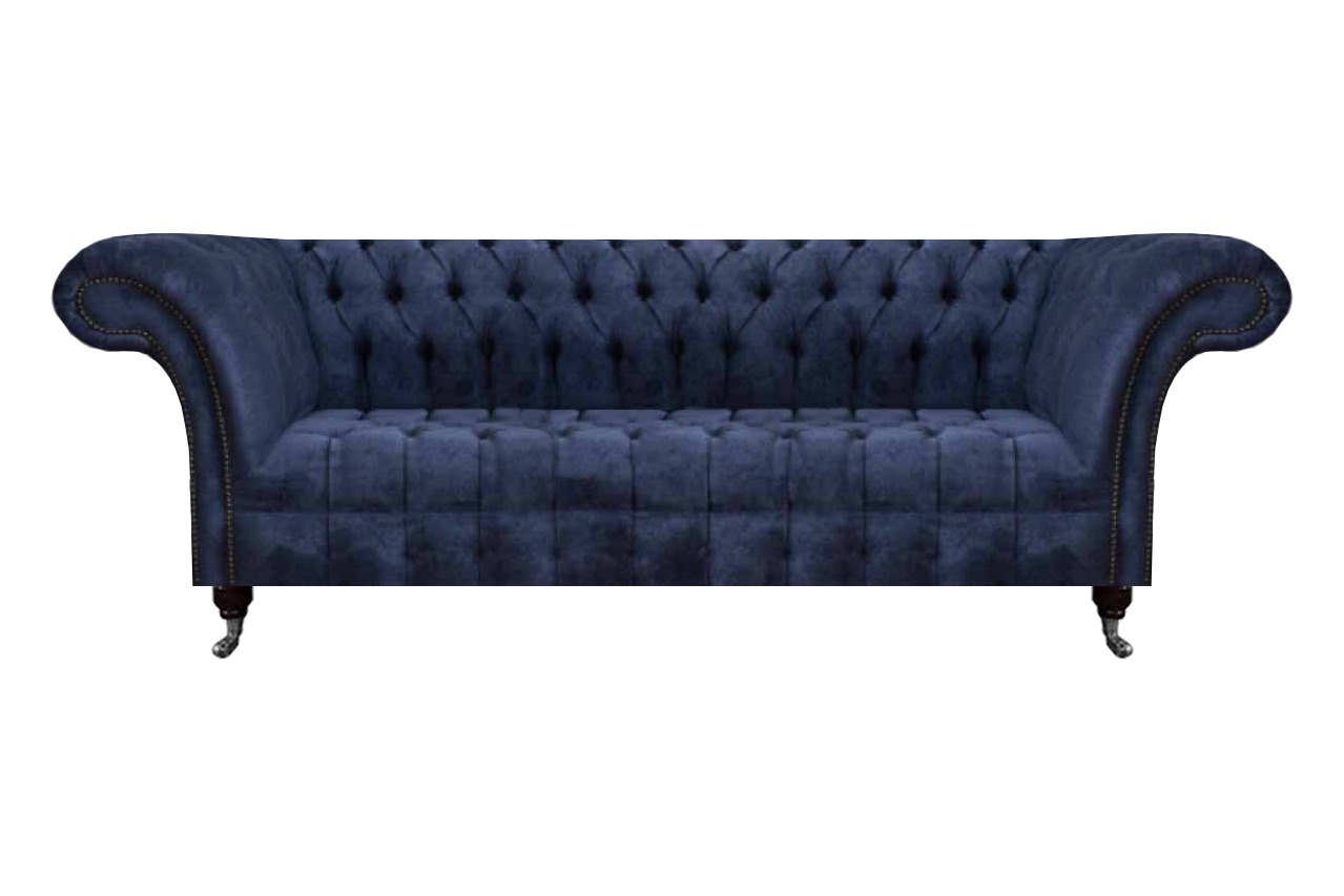 Dunkelblaues Chesterfield Sofa Sitzmöbel Polstercouchen Textil Möbel