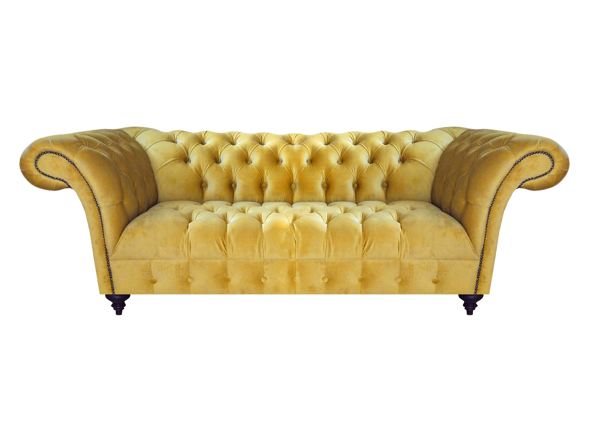 Gelbes Chesterfield Polstersofa Wohnzimmer Designer Sitzmöbel Couchen