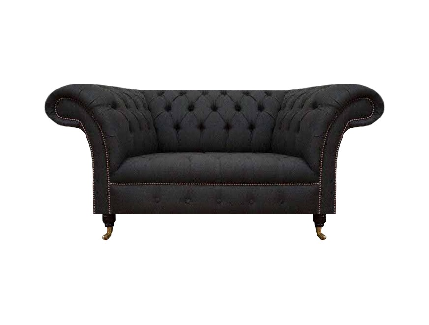 Luxus Chesterfield Sofas Designer Schwarzer Zweisitzer Wohnzimmer Möbel