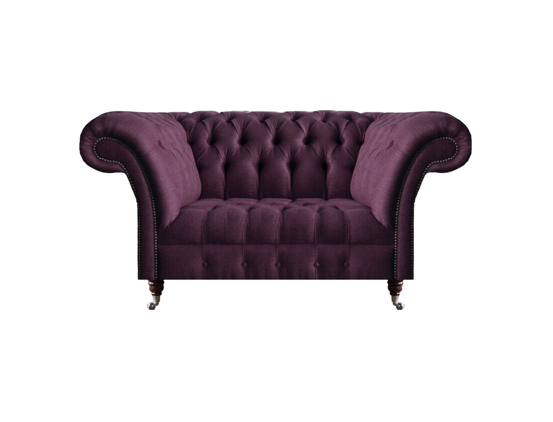 Lila Chesterfield Polstersofa Wohnzimmer Designer Zweisitzer Edle Couch