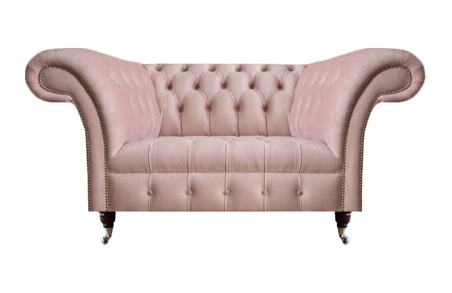 Chesterfield Rosa Zweisitzer Wohnzimmer Luxuriöse Polster Möbel Couch