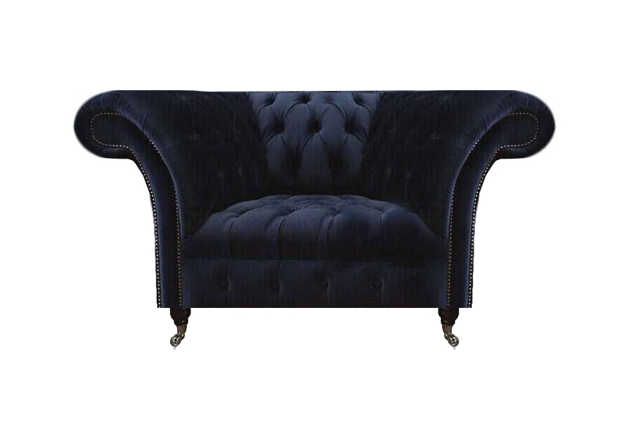 Wohnzimmer Blauer Chesterfield Sessel Designer Polstersitzer Lehnsessel