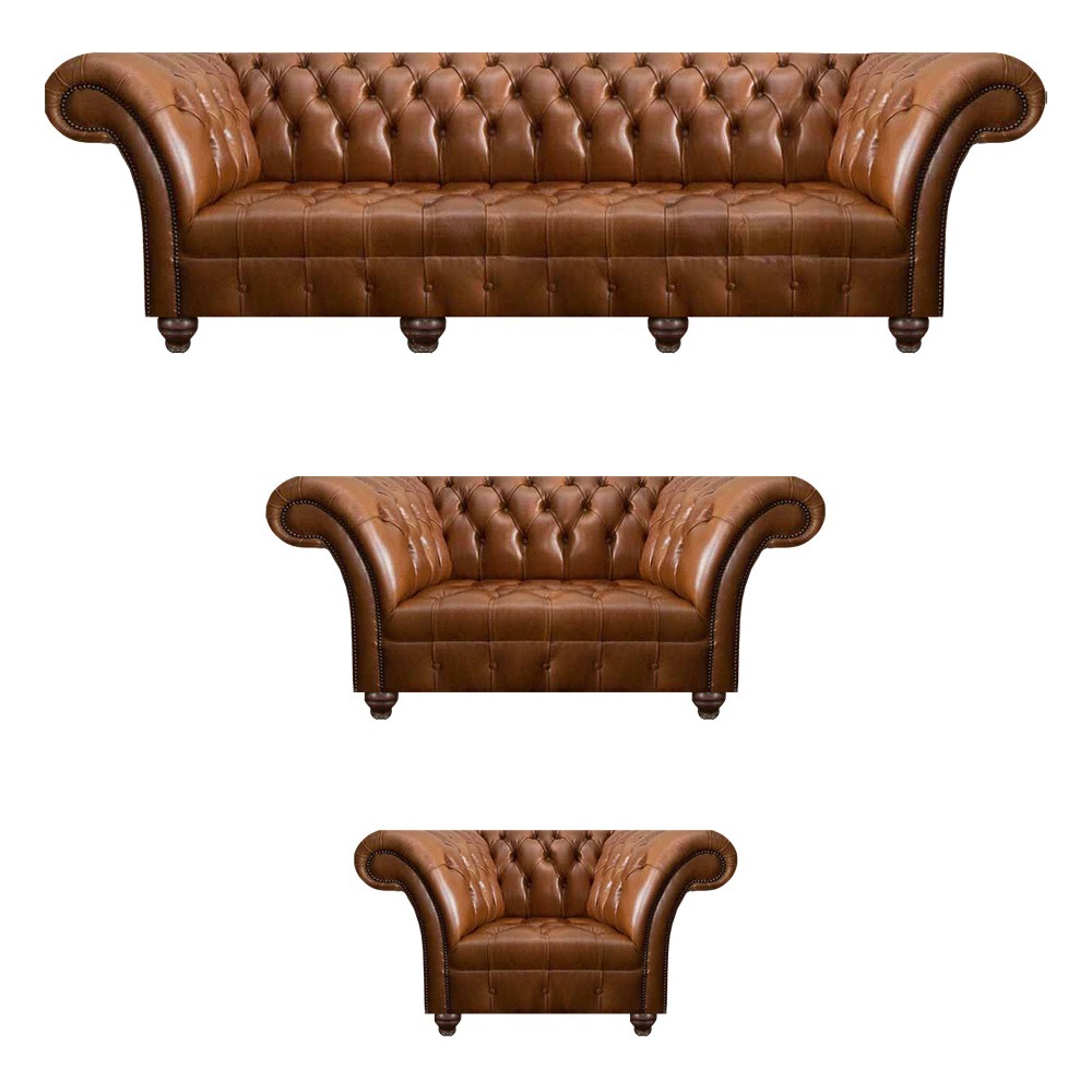 Chesterfield Braune Ledergarnitur Exklusive Couchen Designer Lehnsessel