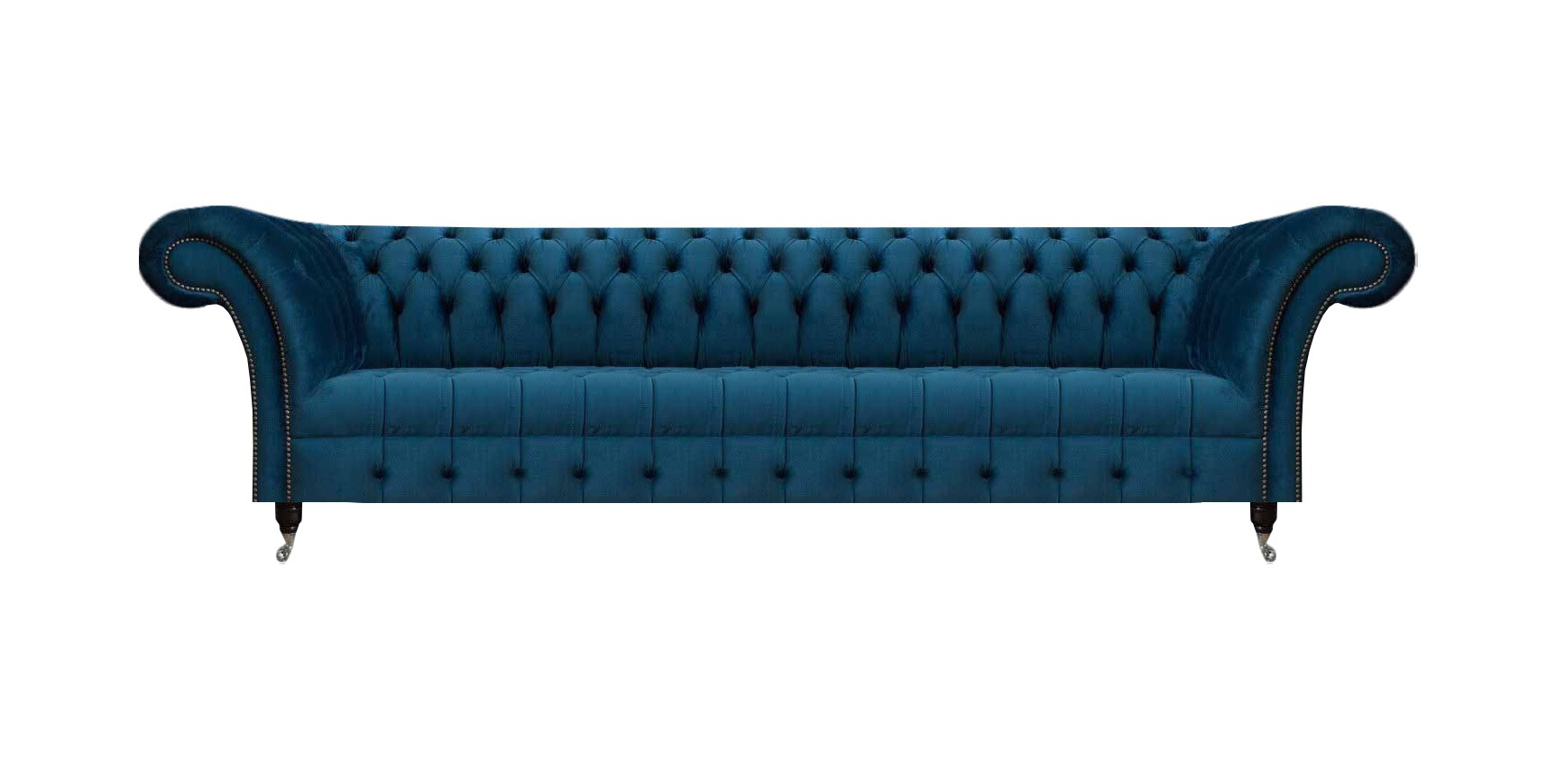 Luxuriöses Blaues Chesterfield Sofa Polstercouch Designer Textil Sofa