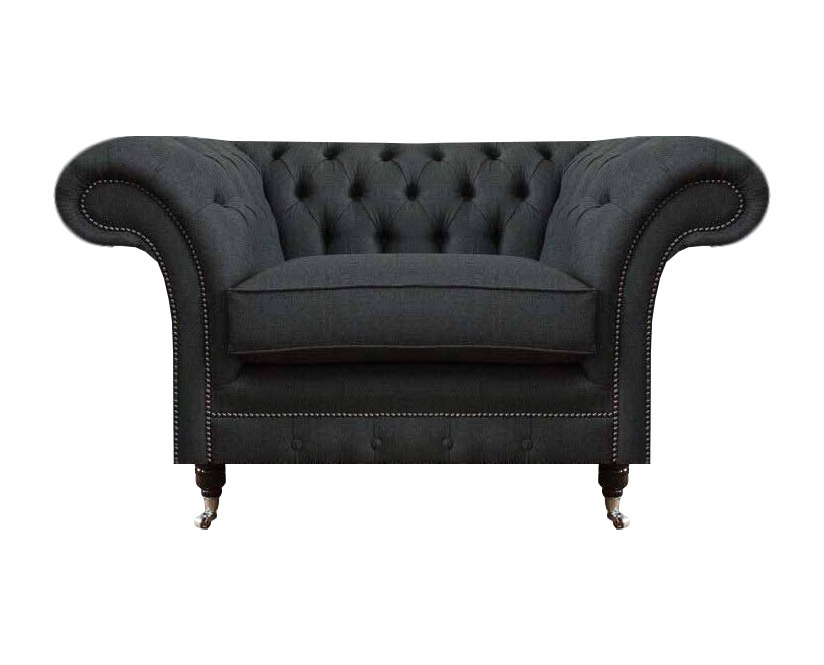 Designer Chesterfield Textilsessel Polster Möbel Edle Sitzmöbel Sessel