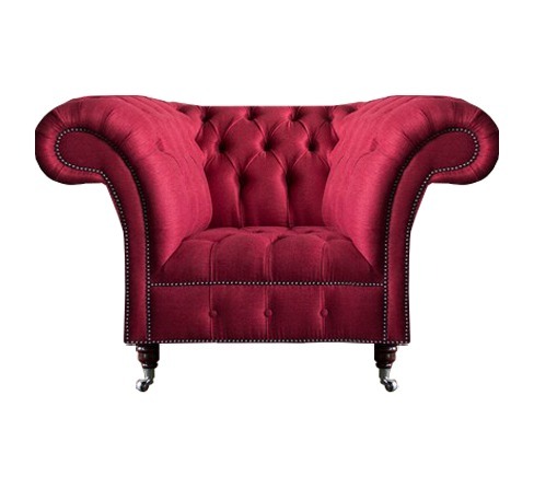 Chesterfield Sessel Rosa Designer Sitzmöbel Luxus Sitz Textil Wohnzimmer