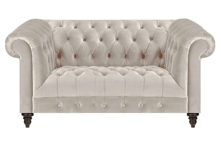 Chesterfield Weißes Stoffsofa Moderner Wohnzimmer Zweisitzer Luxus Couch