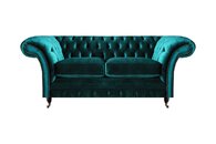 Grün Zweisitzer Sofa Couch Wohnzimmer Luxus Designer Textil Möbel