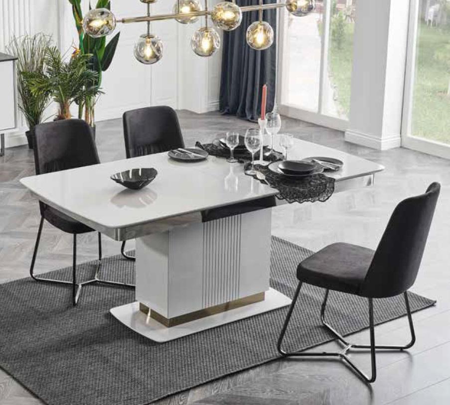 Luxus Esstische Tische Tisch Edelstahl Stein Möbel Esszimmer Modern Säule Sofort