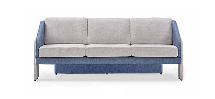 Grau-Blauer Dreisitzer Moderne Polstersofas Designer Wohnzimmer Couch