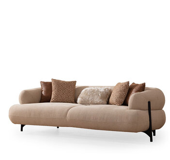 Luxuriöses Weißes Polstersofa Designer Textilcouch Wohnzimmer 4-Sitzer