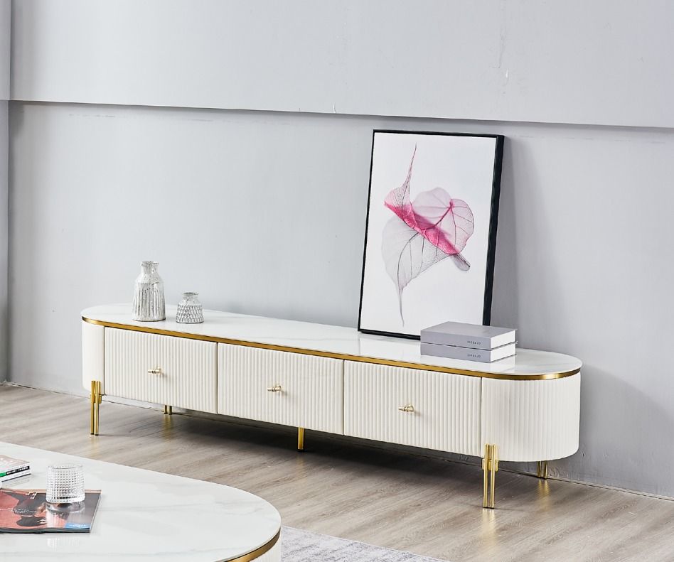 TV Ständer RTV Lowboard Weiß Modern Wohnzimmer Sideboard Holz Neu Sofort