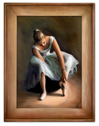 Ballerina in Weiß Handarbeit Ölbilder Gemälde Leinwand Ölbild Bild G15442