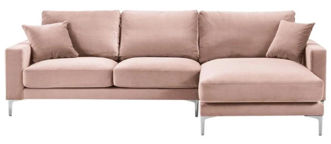 Rosa Ecksofa Stoff Wohnzimmer Design Couchen Polster Sofa Sofas Eckgarnitur Neu