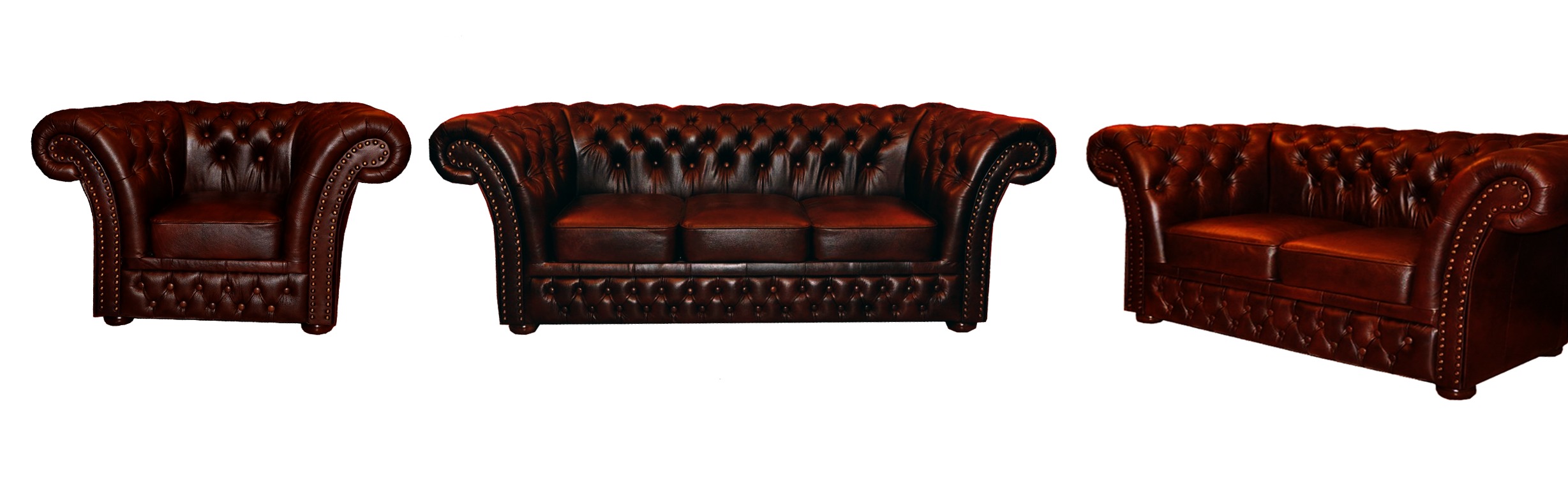 Chesterfield 3+2+1 Sitzer Ledersofa Sofagarnitur Polster Couch Garnitur