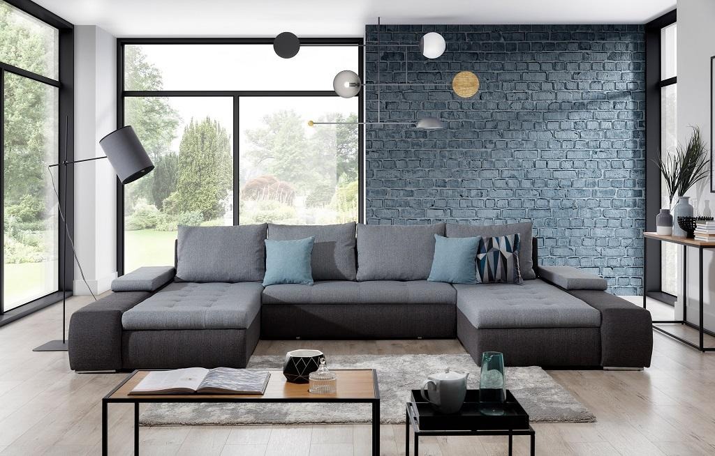 Wohnlandschaft Luxus Sofa Couch Garnitur Ecksofa Textil Couchen Sofas Möbel Neu