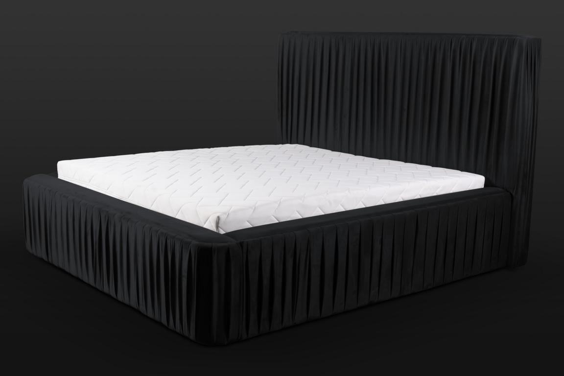 Schwarzes Doppelschlafzimmer Holzmöbel Design elegant Stoff klassische Möbelneu-