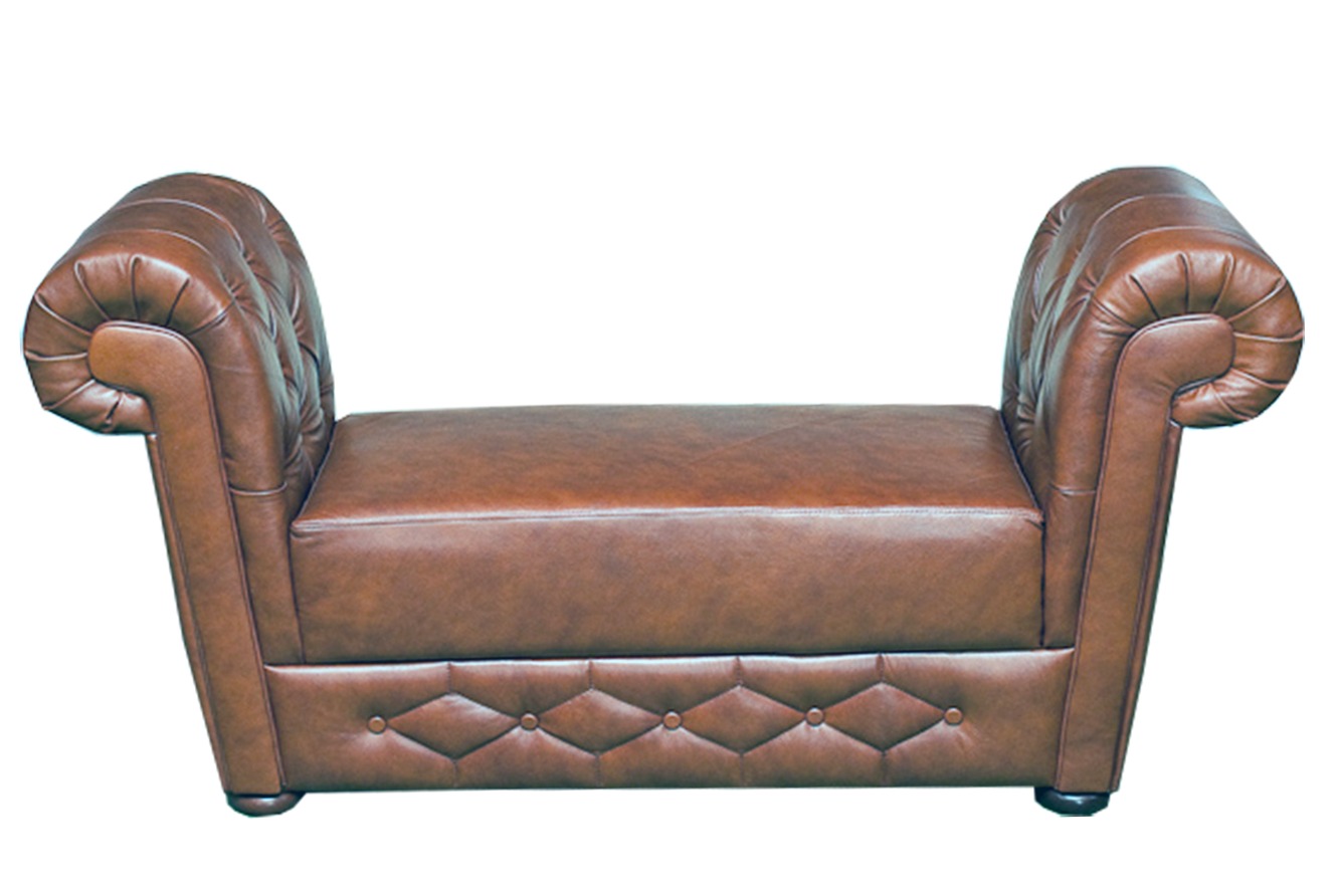 Chesterfield Hocker Leder Polster Fußhocker Chaise Ottomane Pouf