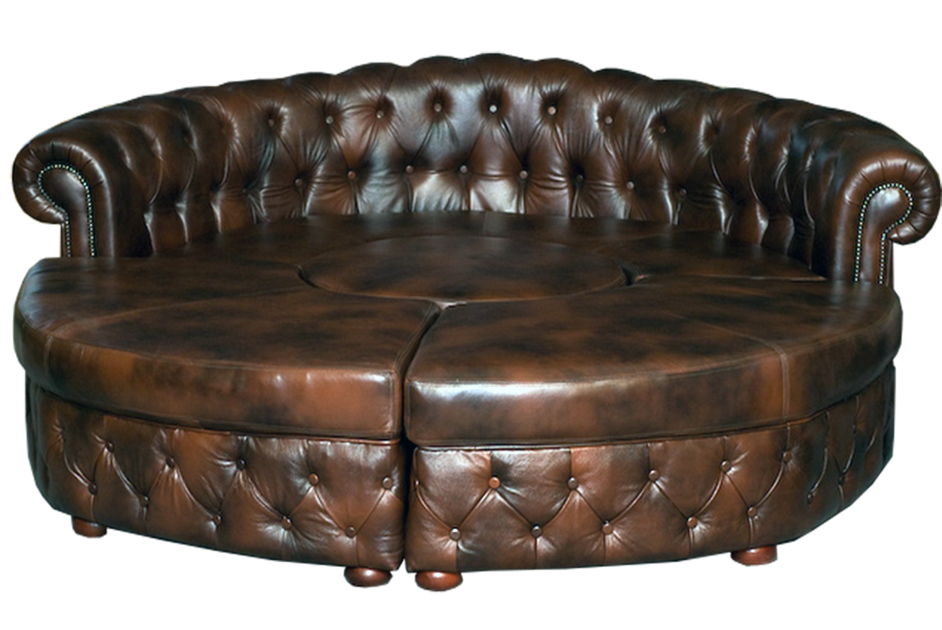 Chesterfield Rundsofa Ledersofa Runde Sofa Couch Wohnlandschaft