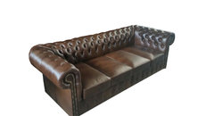 Chesterfield Big XXL Sofa mit 80cm Sitztiefe Couch Sofa Polster Garnitur 275cm NAPOLI