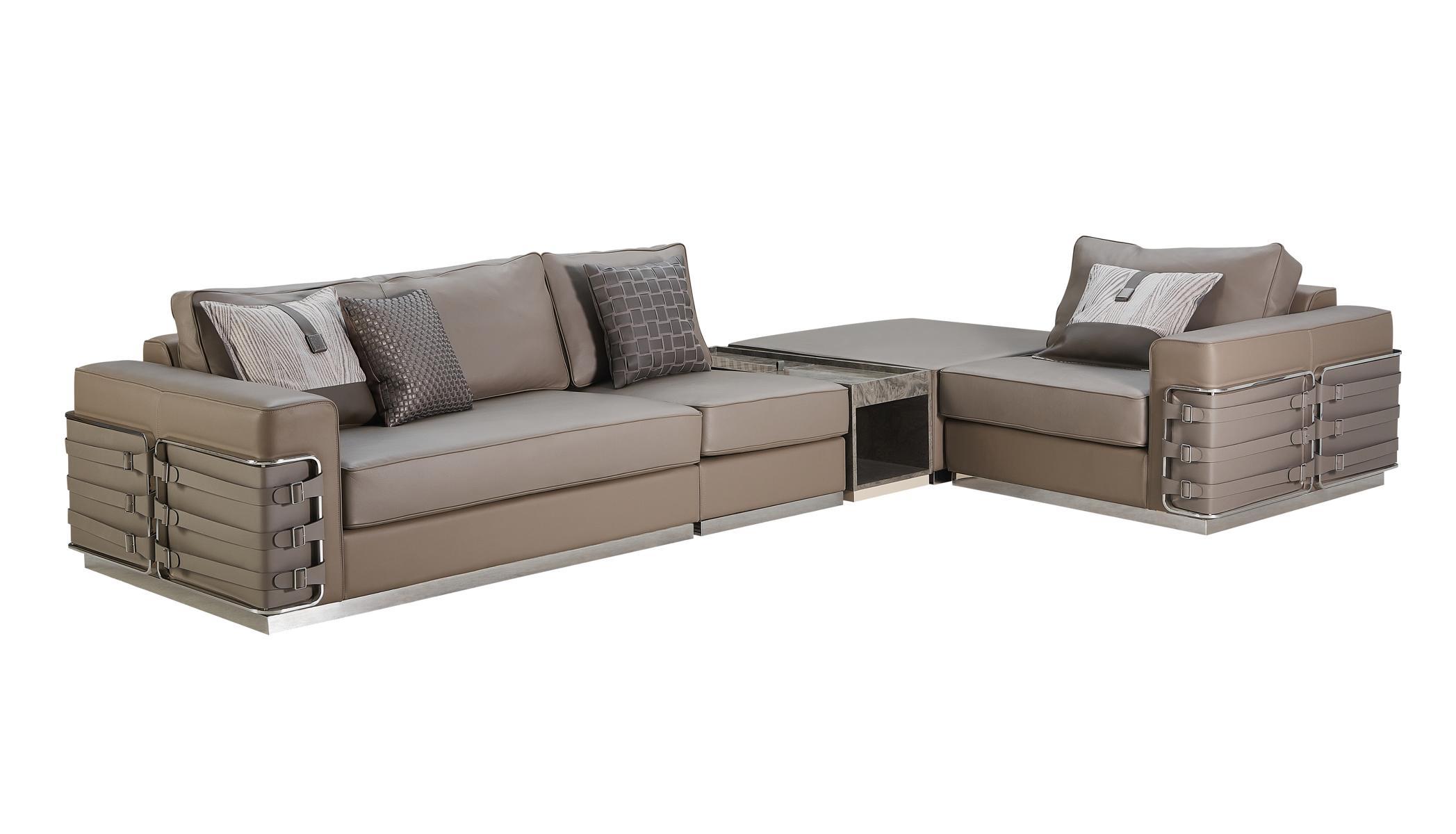 Ecksofa Braun Wohnlandschaft Couch Eckgarnitur Leder Neu Kreative Möbel Design