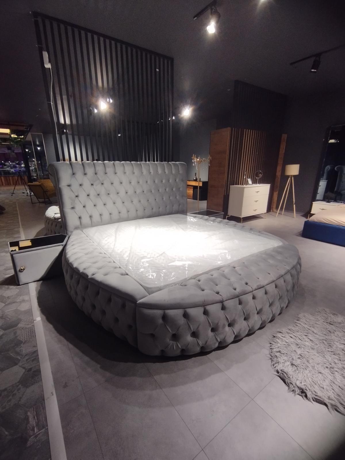 Design Chesterfield Rundes Bett Rund Betten Schlafzimmer Doppel Hotel Betten