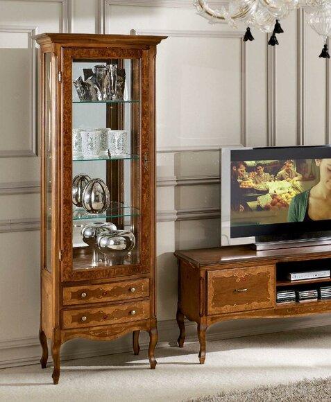 Wohnzimmer rtv Vitrine Wohnwand Schränke Design tv Art déco Vitrinen Set Schrank