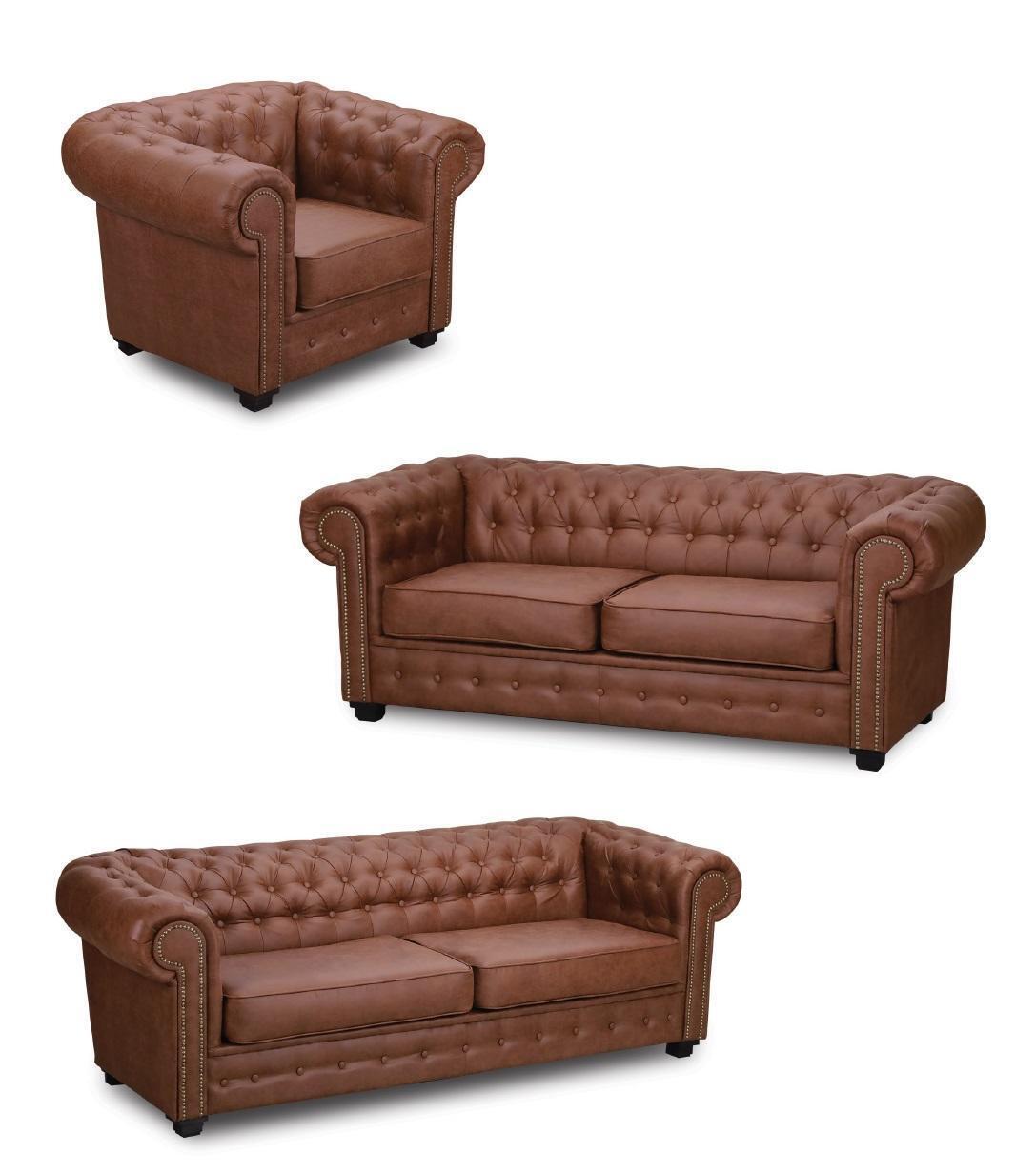 Sofagarnitur Chesterfield 3+2+1 Wohnzimmer Möbel Couch Garnitur Stoff Textil