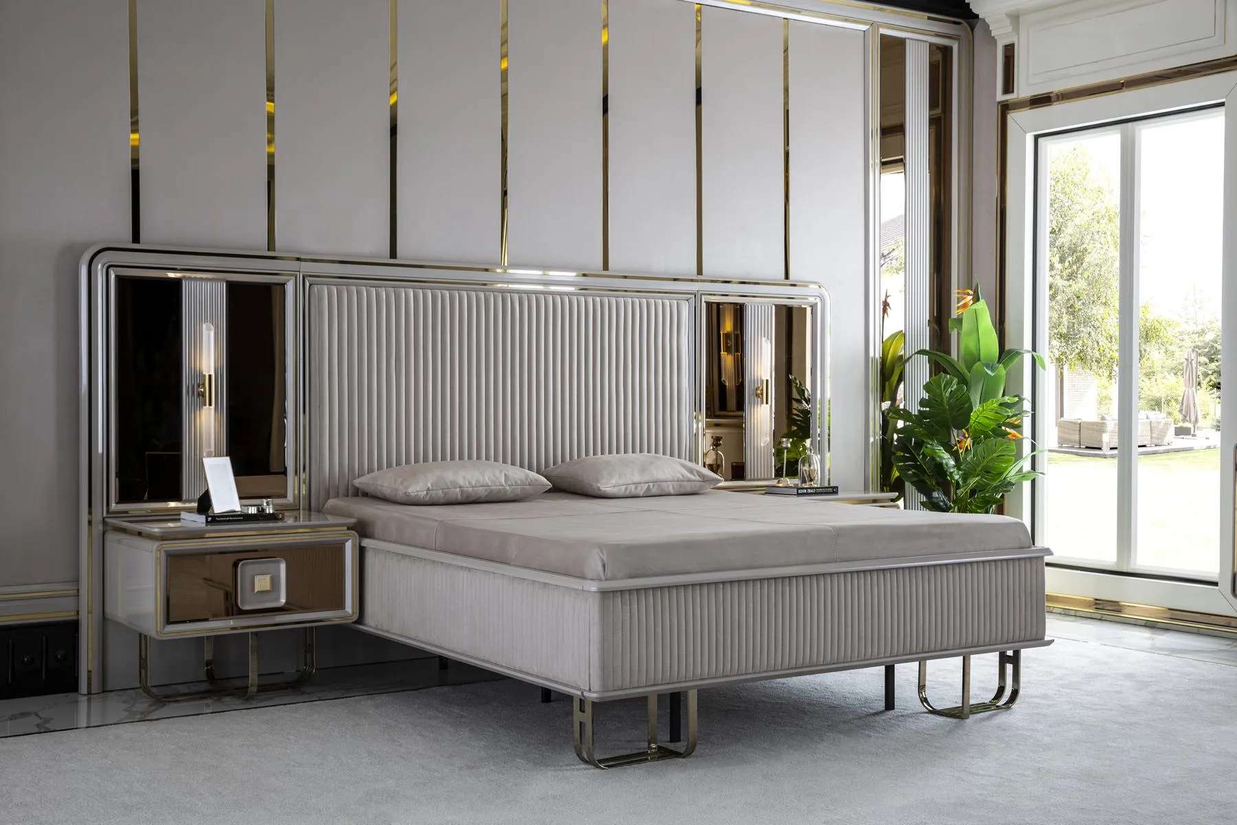 Bett Weiß Schön Design Modern Doppel Betten Schlafzimmer Elegantes