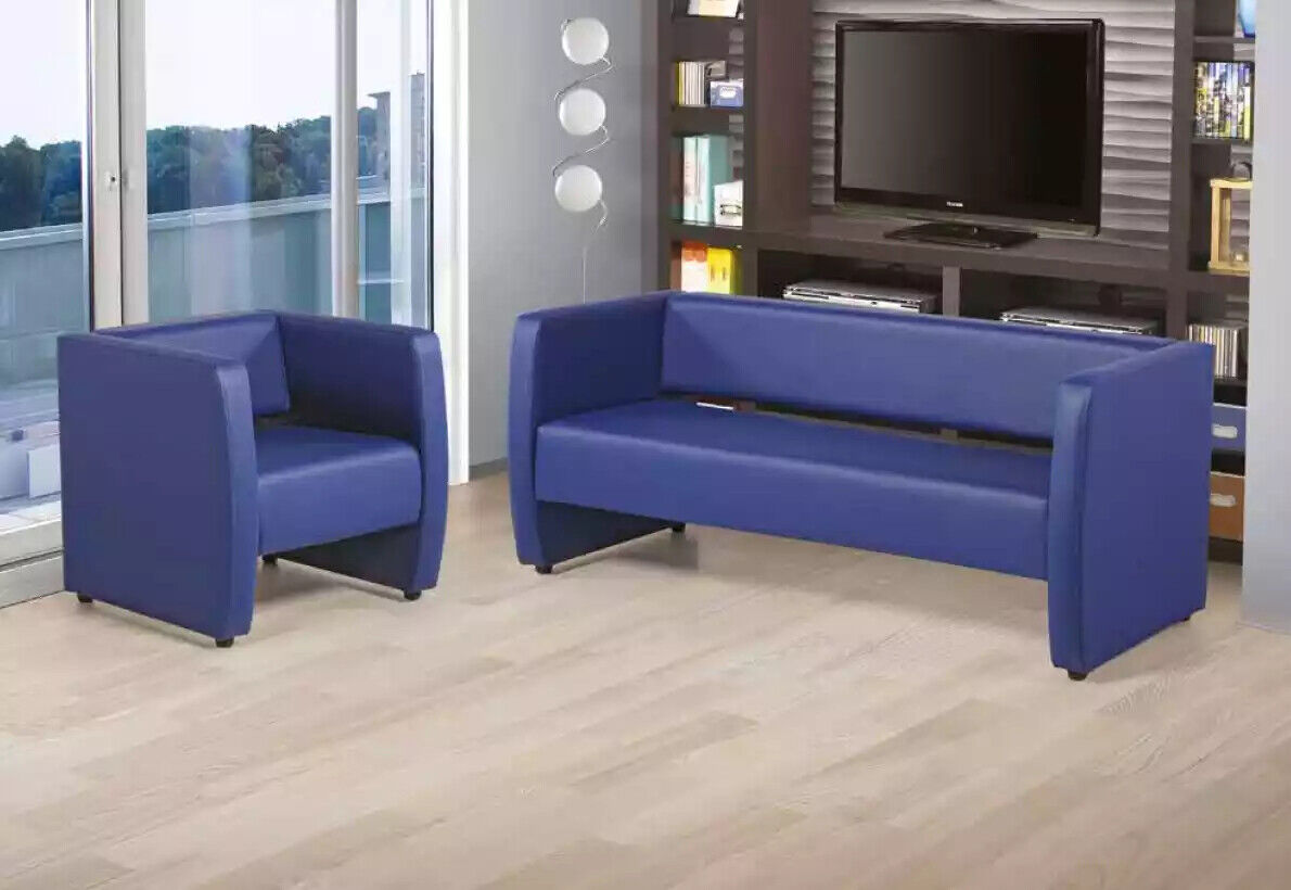 Blaue Komplette Sofagarnitur Büroeinrichtung Luxus Polstergarnitur 2+1
