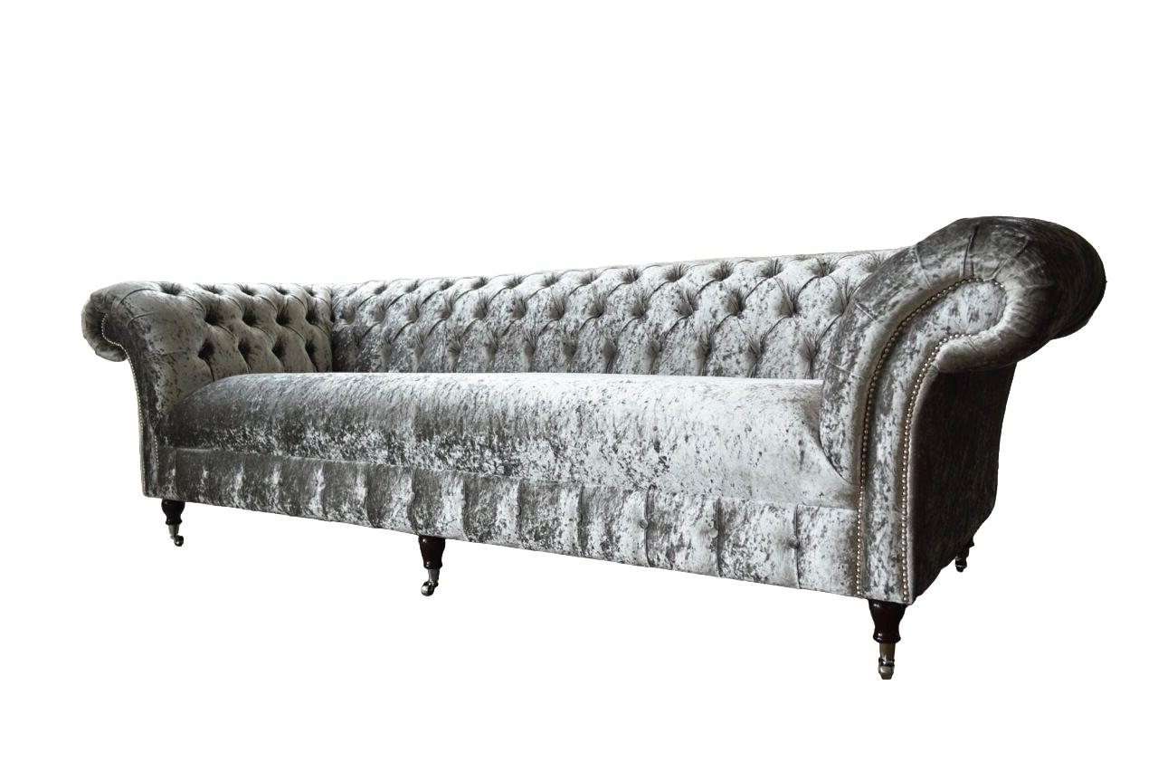 Dreisitzer Couch Chesterfield Couch Samt Polster Sofas Wohnzimmer