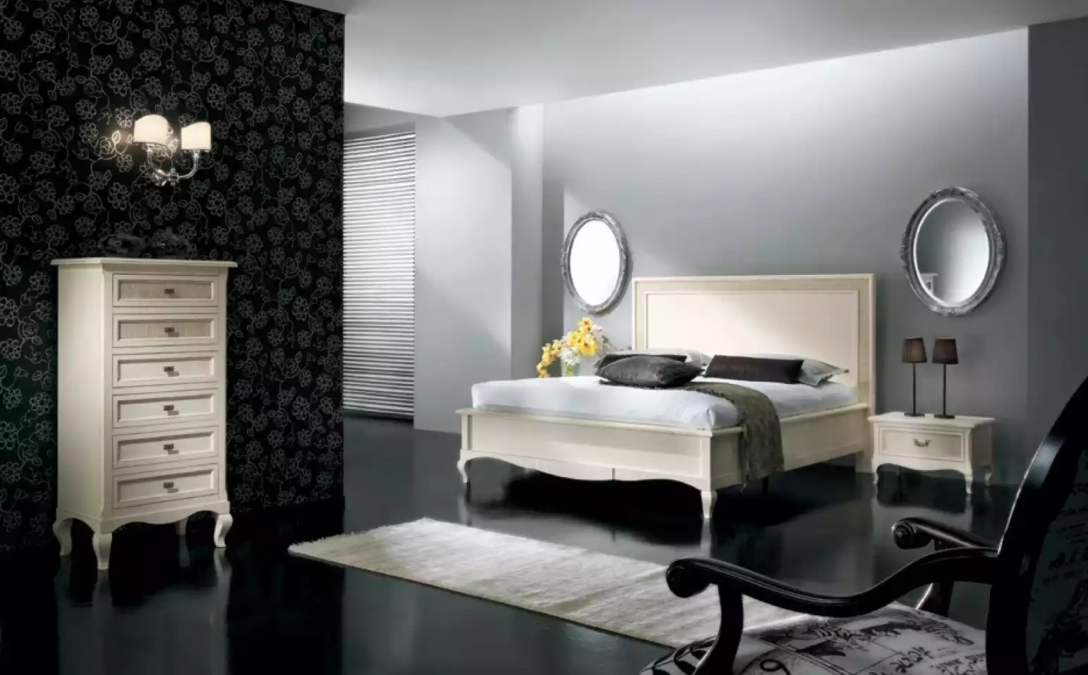 Bett 2x Nachttische 4 tlg. Schlafzimmer Set Möbel Kommode Luxus Neu