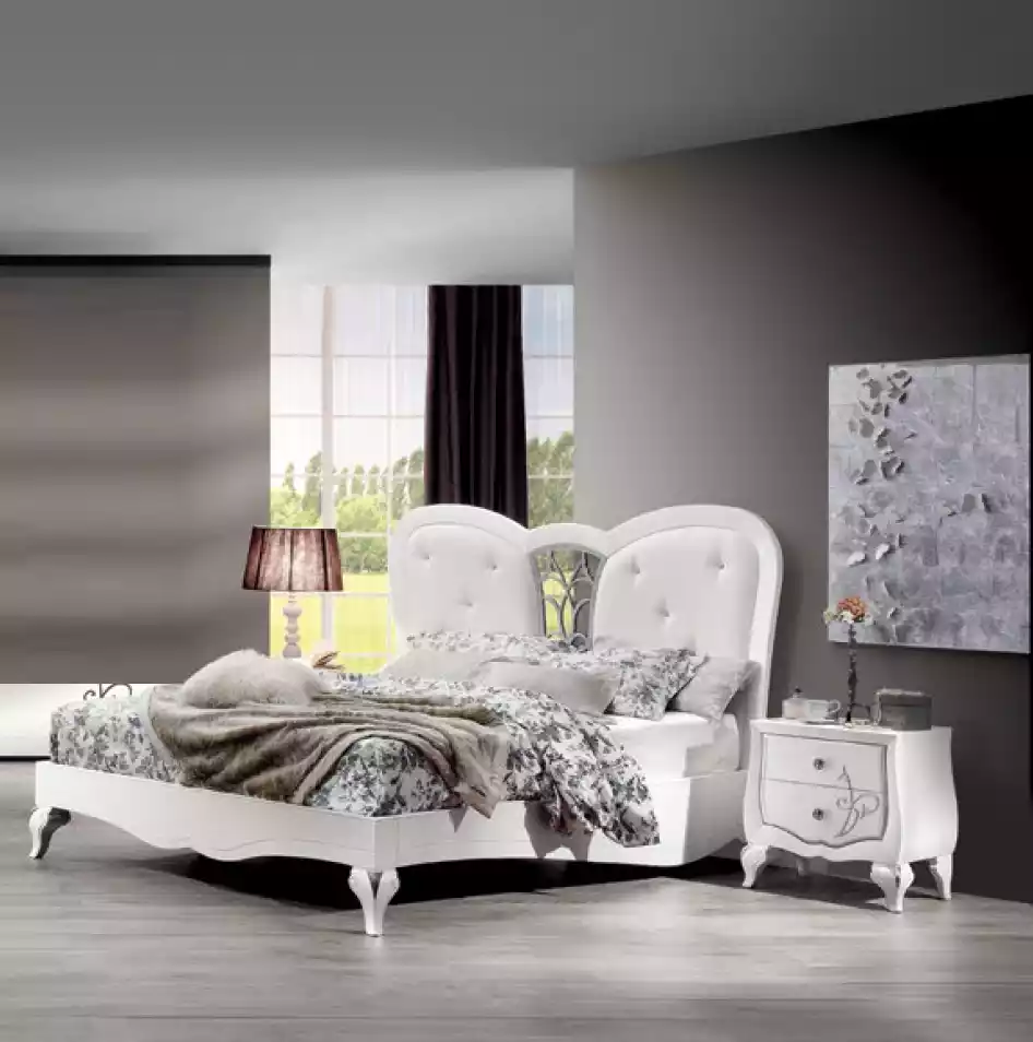 Bett 2x Nachttische 3 tlg. Schlafzimmer Set Design Möbel Modern Luxus Neu