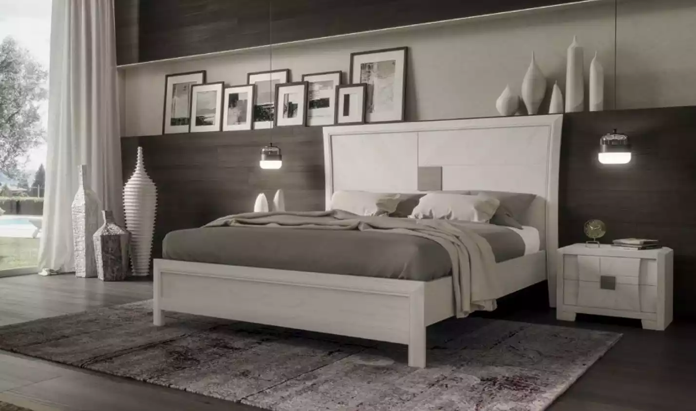 Bett 2x Nachttische 3tlg Schlafzimmer Set Design Modern Luxus Möbel