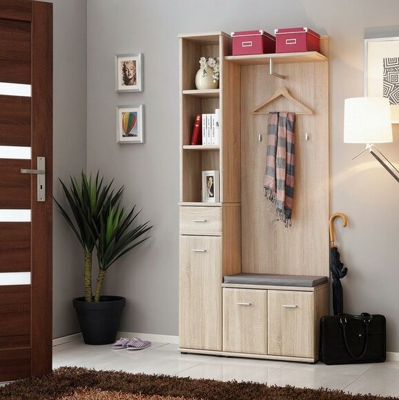 Flurgarderobe Schrank Kleiderständer Holz Modern Möbel Garderobe Diele