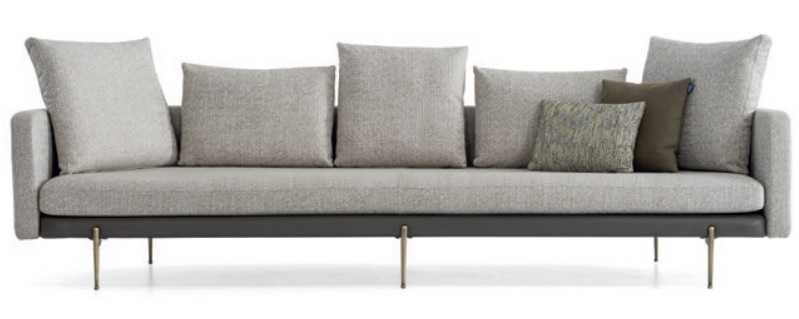 Luxus Sofa Grau Farbe Wohnzimmer Polster Textil 5 sitzer Couch Fünfsitzer