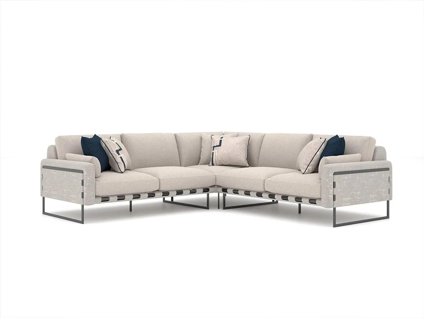 Ecksofa L-Form Sofa Couch Design Wohnzimmer Polster Textil Garnitur