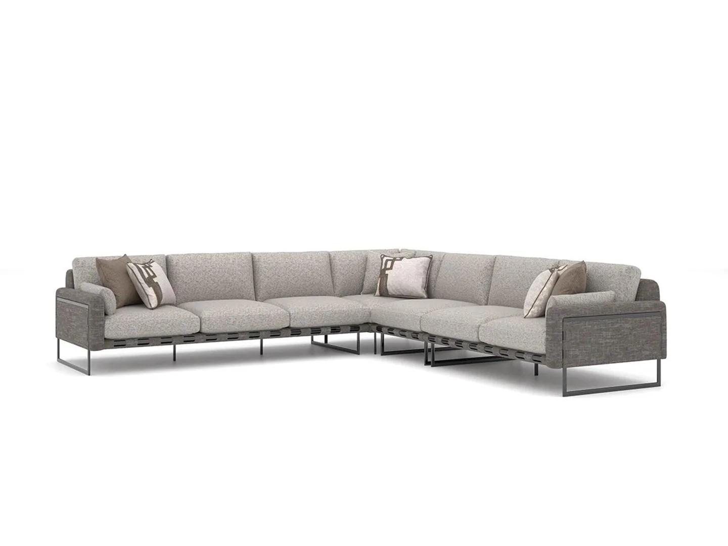 Modern Polster Sofa L-Form Textil Wohnzimmer Einrichtung Design Sitzer