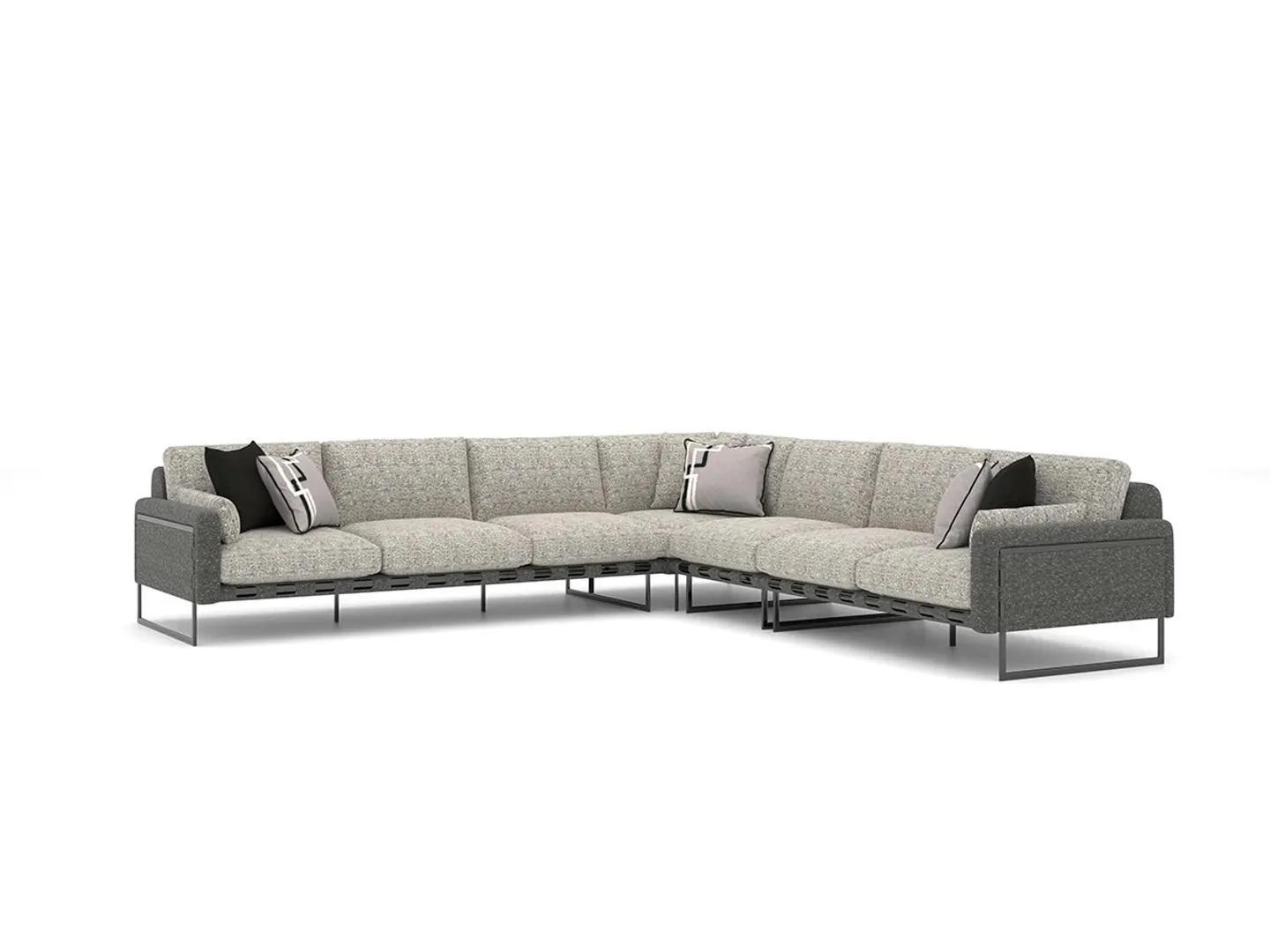 Modern Eck Sofa L-Form Wohnzimmer Luxus Couch Luxus Design Textil