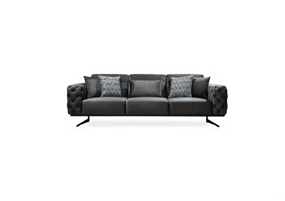 Dunkelgrauer Chesterfield 4-Sitzer Luxus Wohnzimmer Couch Designer Sofa