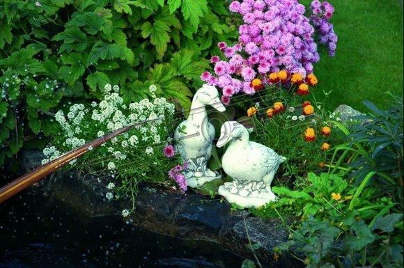 Garten Dekoration Ente Terrasse Stein Figuren Deko Figur Statue Skulptur