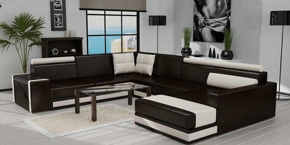 Design Ecksofa Wohnlandschaft Couch Sofa Ledersofa Sofas Couchen Poster Garnitur Modell SUN