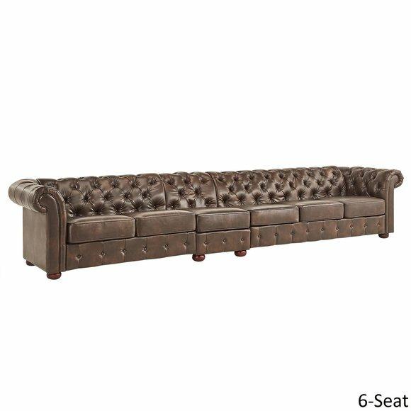 Design Chesterfield XXL Big Sofa 6-Sitzer Couch Leder Couch Polster Sofas