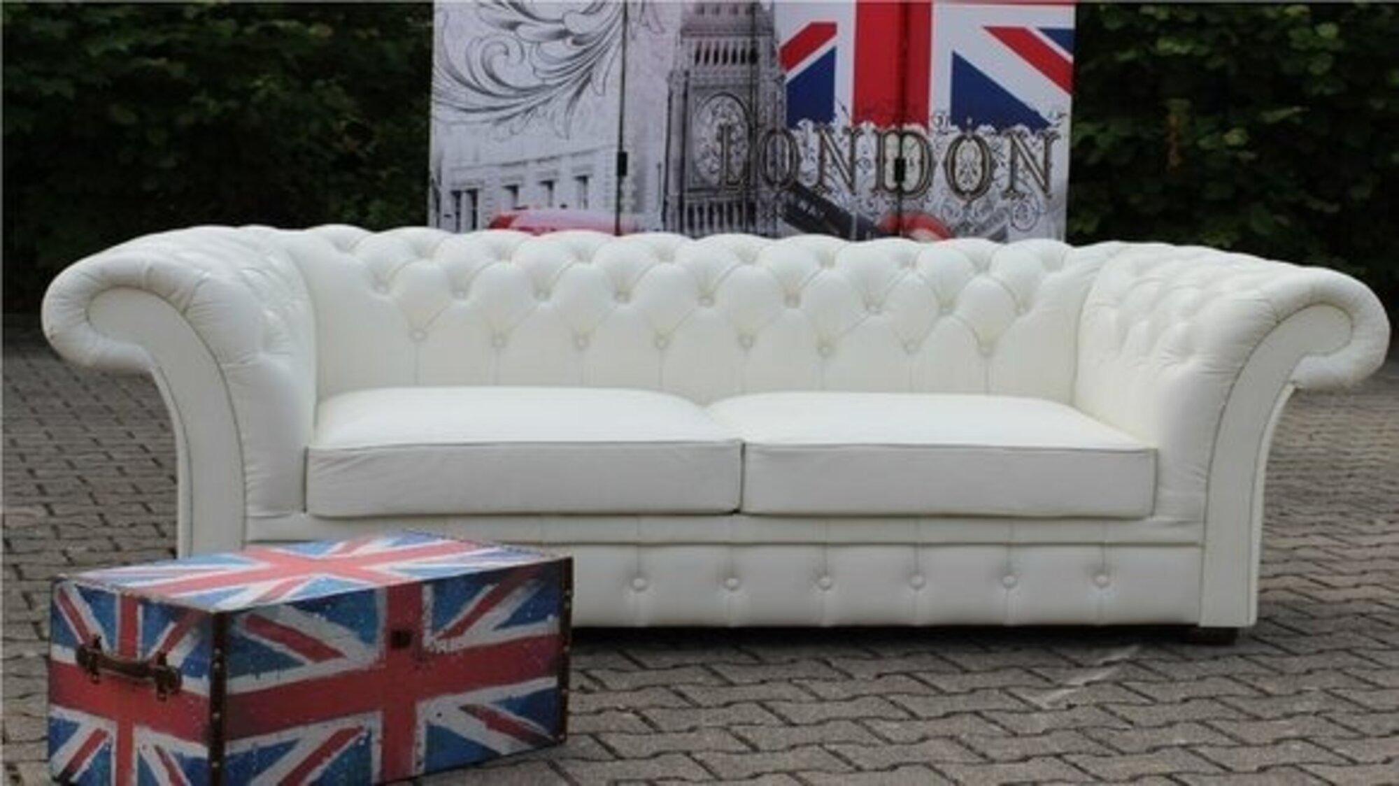 Vollleder Chesterfield Sofa 3 Sitzer Polster 100% Italy Leder Couch