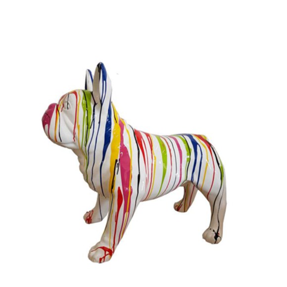 Abstrakt Hund Figur Statue Skulptur Deko Garten Design Statue bemalt