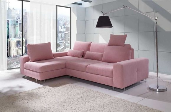 Ecksofa Wohnlandschaft Polster mit Bettfunktion Sofa Ecksofa Couch Ecke