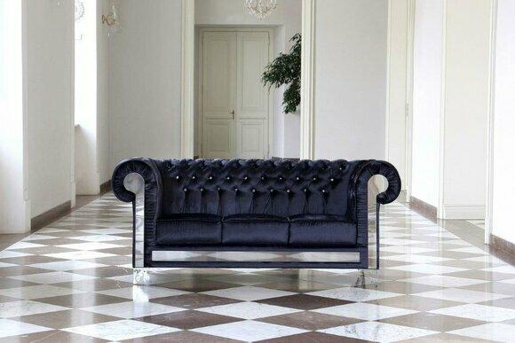 designer luxus chesterfield samt textil stoff couch sofa polster sofas