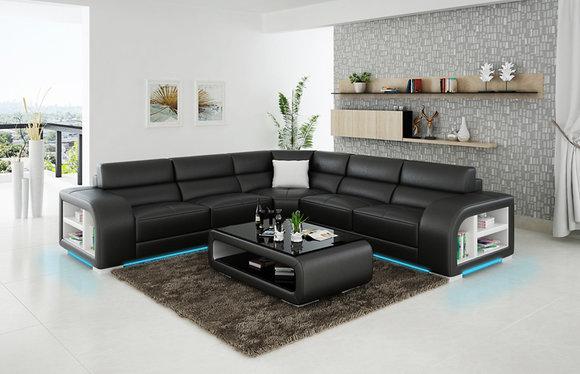 Ledersofa Couch Wohnlandschaft Dekor Modern Eck Ecksofa Design Garnitur