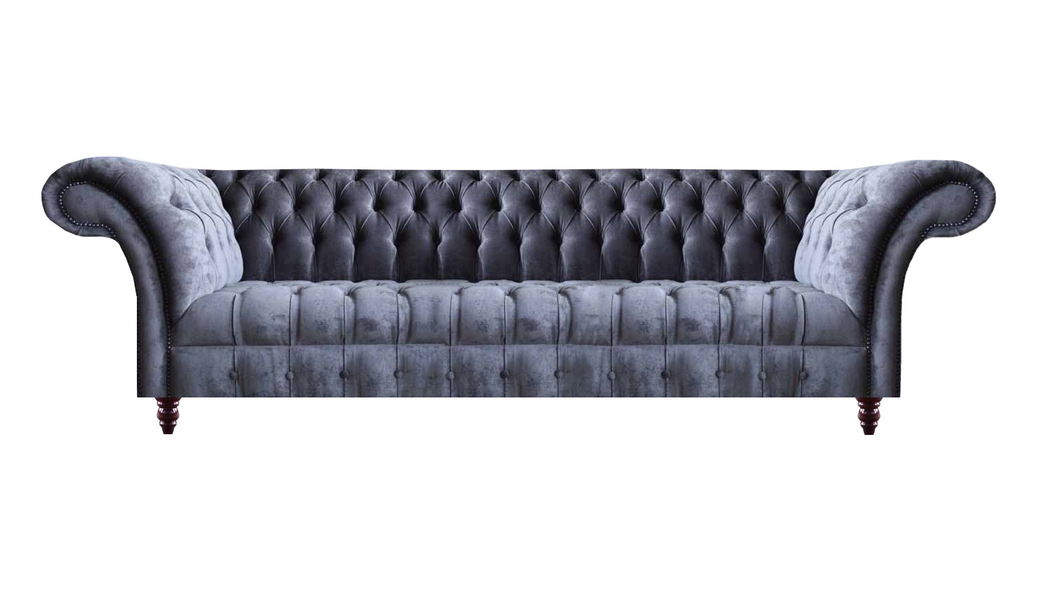 Grauer Chesterfield Viersitzer Wohnzimmer Moderne Möbel 4-Sitzer Couch