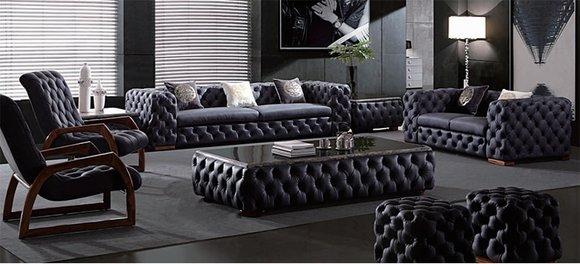 Design Chesterfield Sofagarnitur 3+ 2 Couch Sofa Set Garnitur Polster